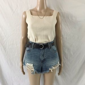 🏷 ivory rib-knit tank top